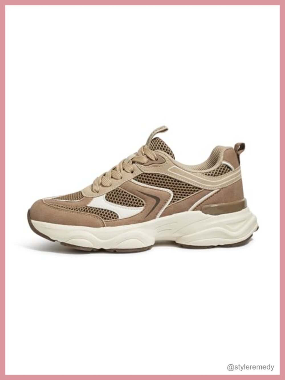 Women's Mesh Platform Athletic Sneakers Breathable Pull Tab Lace-Up